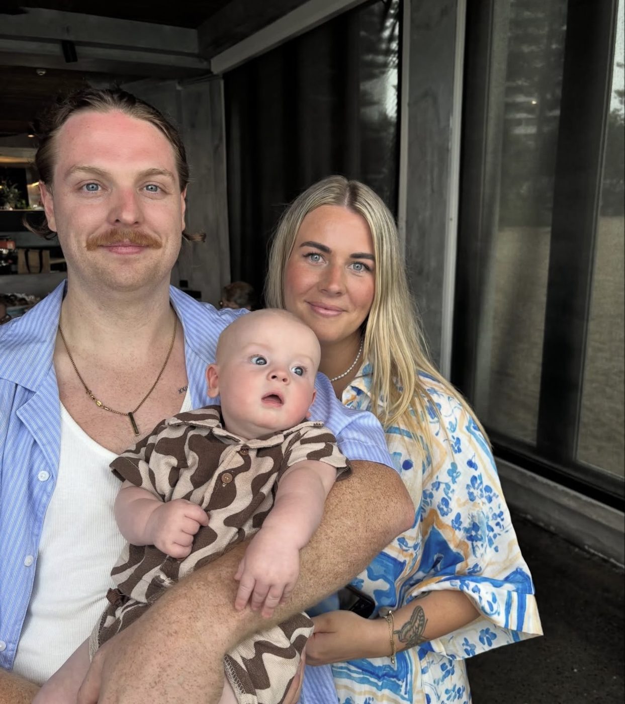 Jarrod and Yasmine, the couple behind Cab Co., with their baby